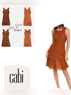 CAbi Floral Flip Midi Dress